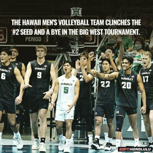 UH MVB #2 SEED in Big West Tourney